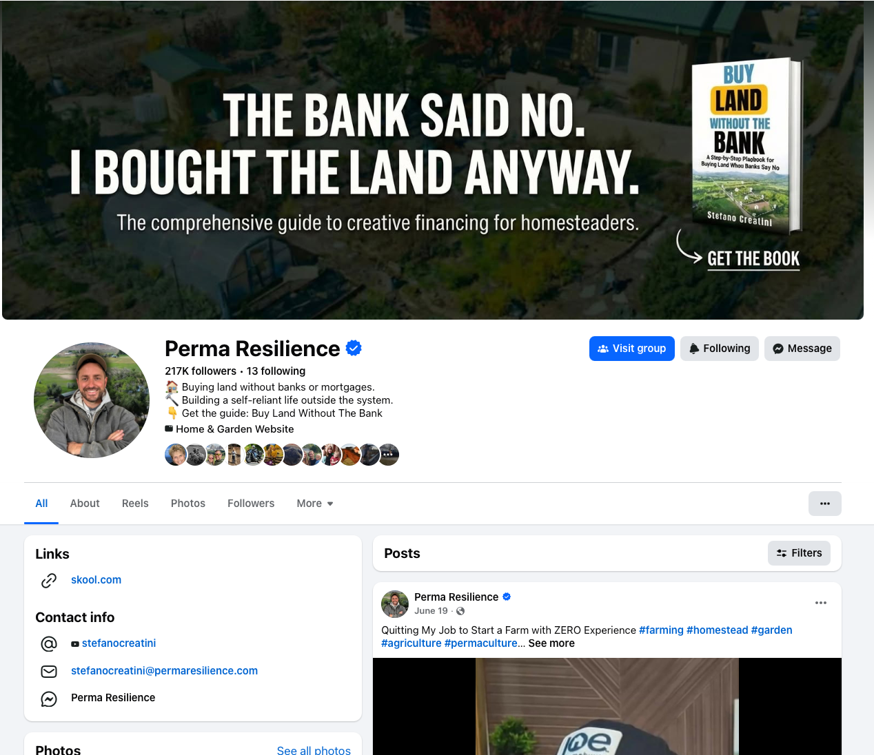 PermaResilience Facebook profile