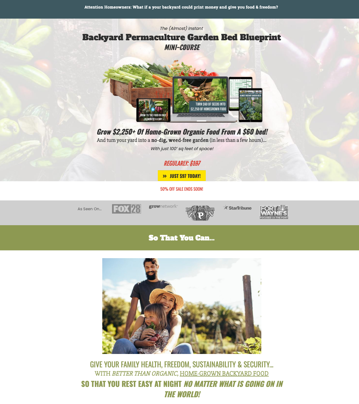 PermaResilience garden mini-course sales page