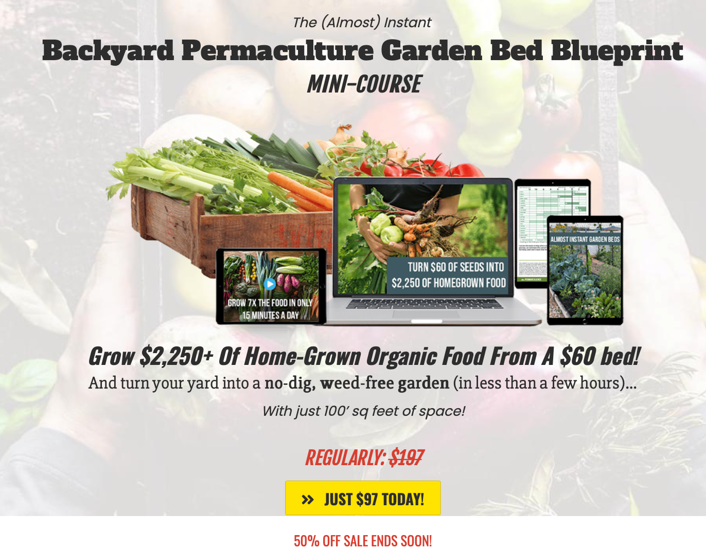 Backyard Permaculture Garden Blueprint sales page